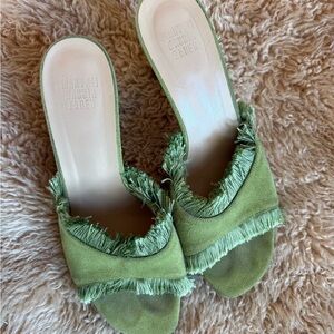 Maryam Nassir Zadeh Green Fringe Mules